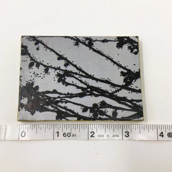 Miniature Rectangle Gray Black Stippled Branches Ink Drawing on Canvas Wall Art - Picture 13 of 16